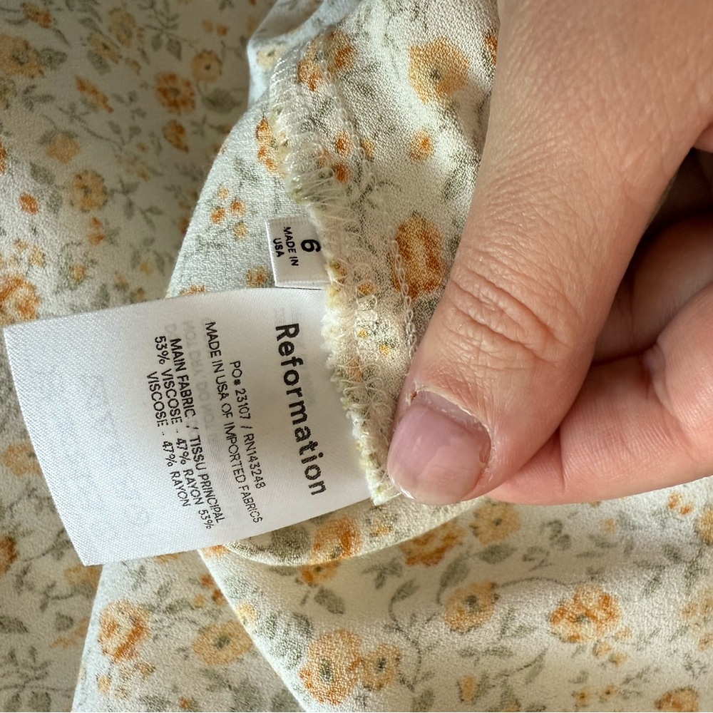 Reformation Yellow Floral Midi Dress - Picture 2 of 3